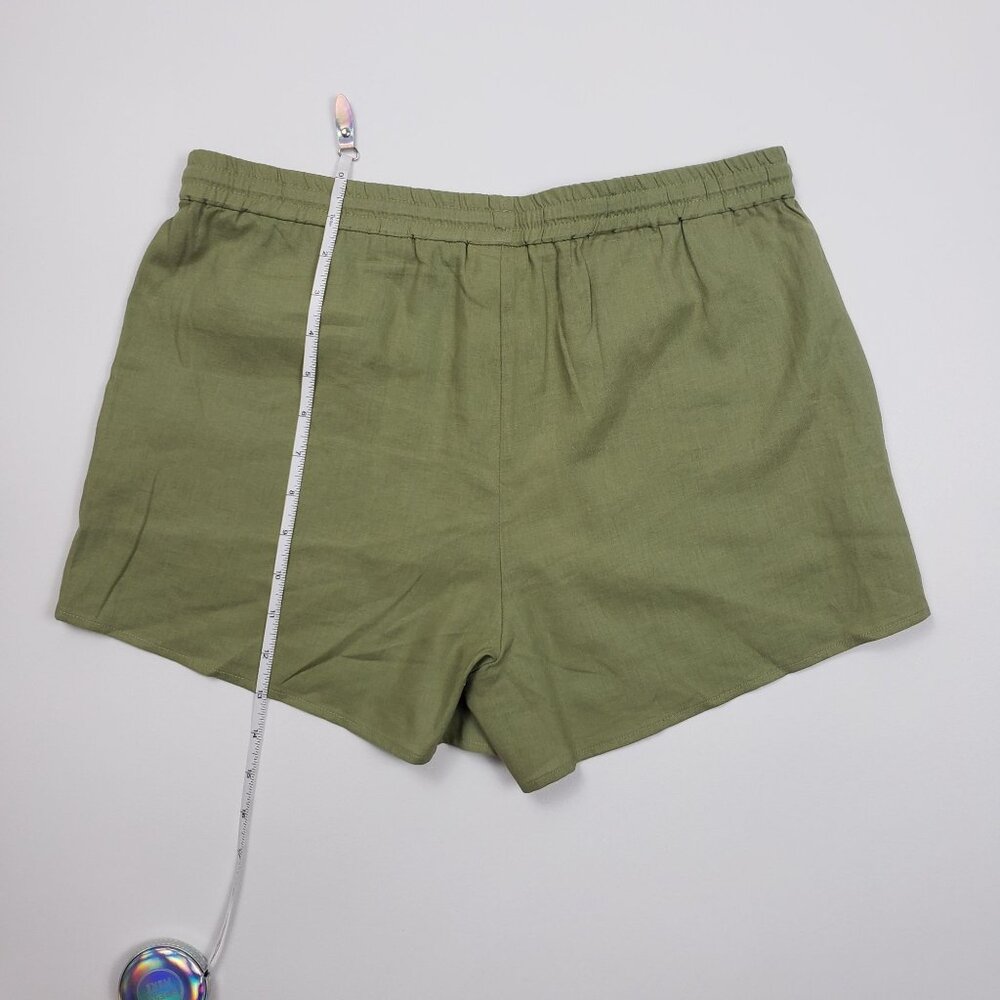 Andie Swim The Graciosa Short Women's Sz Small Ivy Green Linen Blend Tassel Ties - Picture 8 of 16